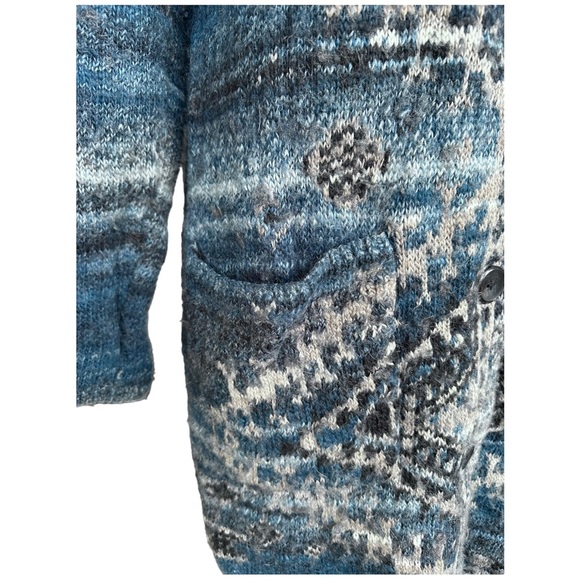 J. Jill Long Cardigan Duster Southwestern Style Sweater Knit Acrylic Wool Size M - Picture 8 of 12
